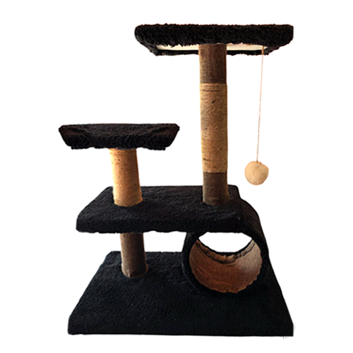 Rascador Multinivel 3 en 1 con Túnel y Juguete