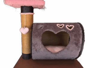 Rascador con Refugio en Forma de Corazón y Detalles Decorativos