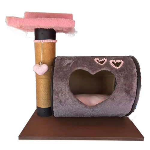 Rascador con Refugio en Forma de Corazón y Detalles Decorativos